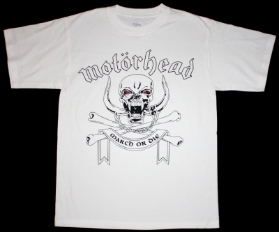 MOTORHEAD MARCH OR DIE NEW WHITE T-SHIRT