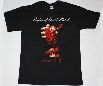 EAGLES OF DEATH METAL HEART ON NEW BLACK T-SHIRT