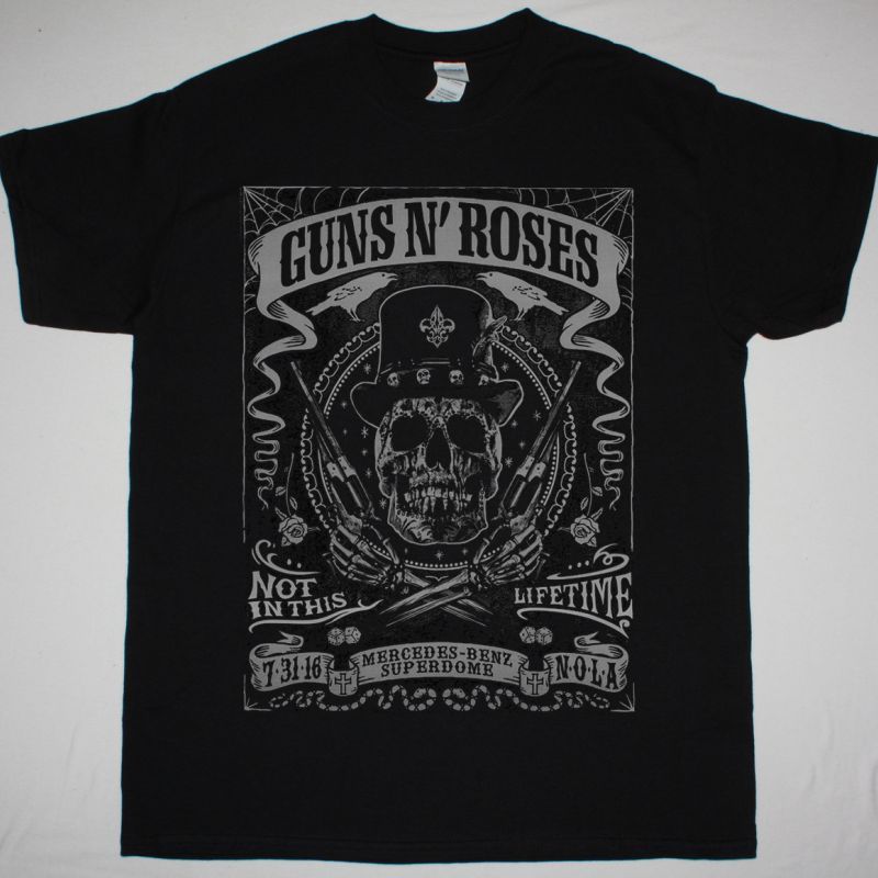 GUNS N ROSES NOT IN THIS LIFETIME NEW BLACK T-SHIRT