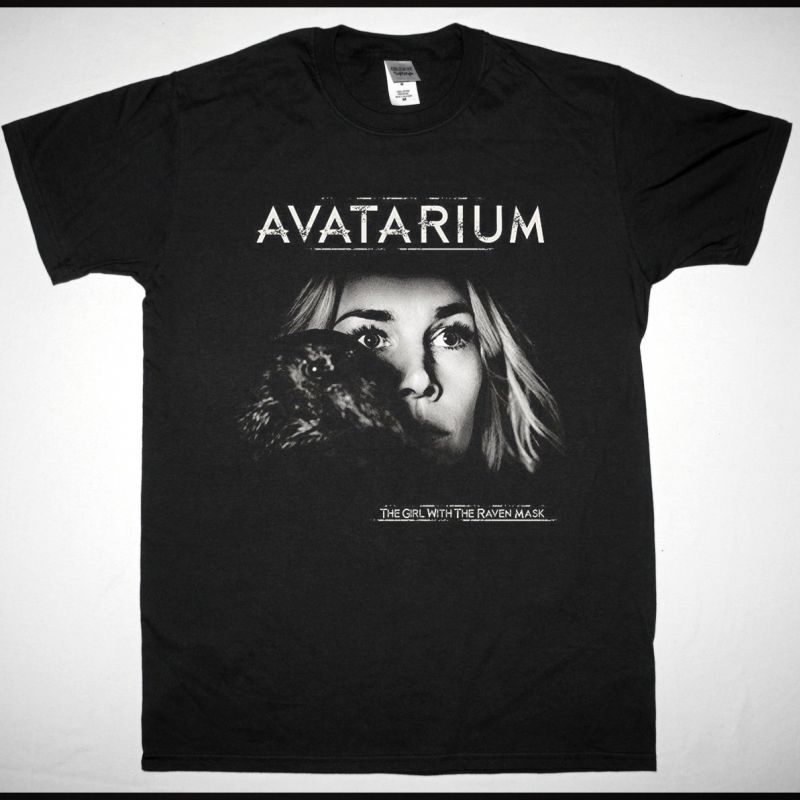 AVATARIUM THE GIRL WITH THE RAVEN MASK NEW BLACK T-SHIRT