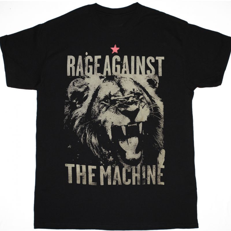 RAGE AGAINST THE MACHINE LION NEW BLACK T-SHIRT