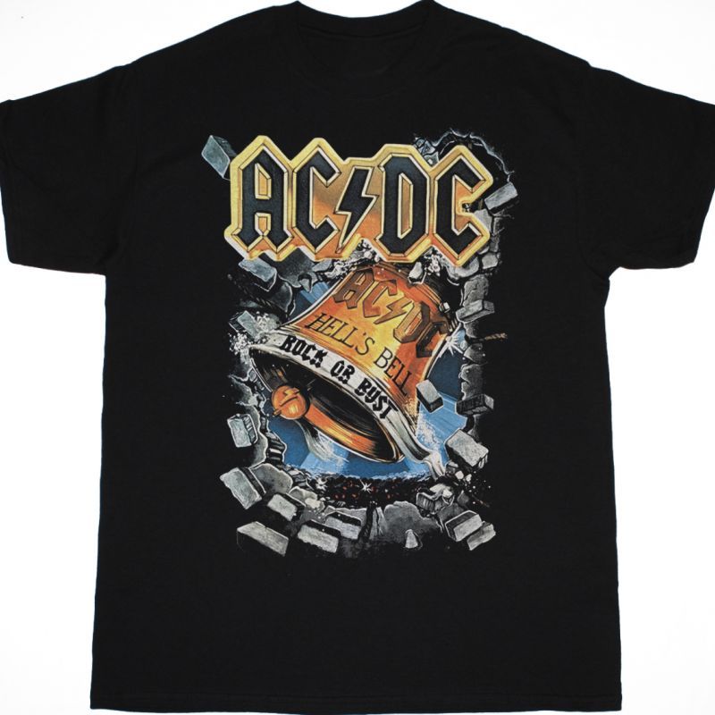 AC DC HELLS BELLS ROCK OR BUST AC/DC NEW BLACK T-SHIRT
