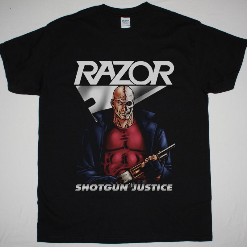 RAZOR SHOTGUN JUSTICE NEW BLACK T SHIRT