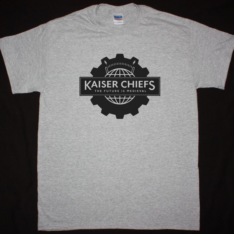 KAISER CHIEFS LOGO THE FUTURE IS MEDIEVAL NEW SPORT GREY T-SHIRT