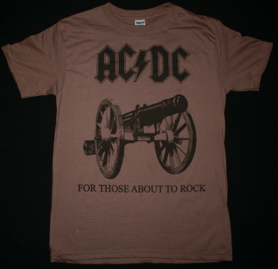 AC DC FOR THOSE ABOUT TO ROCK'81 AC/DC NEW CHESTNUT COLOUR T-SHIRT