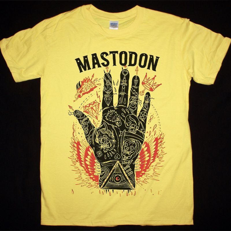 MASTODON HAND NEW YELLOW T-SHIRT