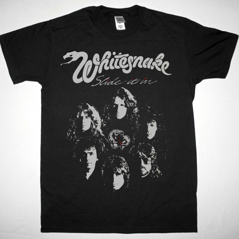 WHITESNAKE SLIDE IT IN 1984 TOUR NEW BLACK T-SHIRT