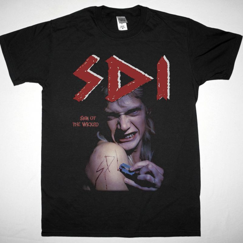 S.D.I. SIGN OF THE WICKED 1988 NEW BLACK T SHIRT