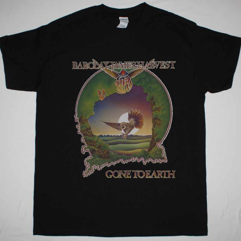 BARCLAY JAMES HARVEST GONE TO EARTH NEW BLACK T-SHIRT