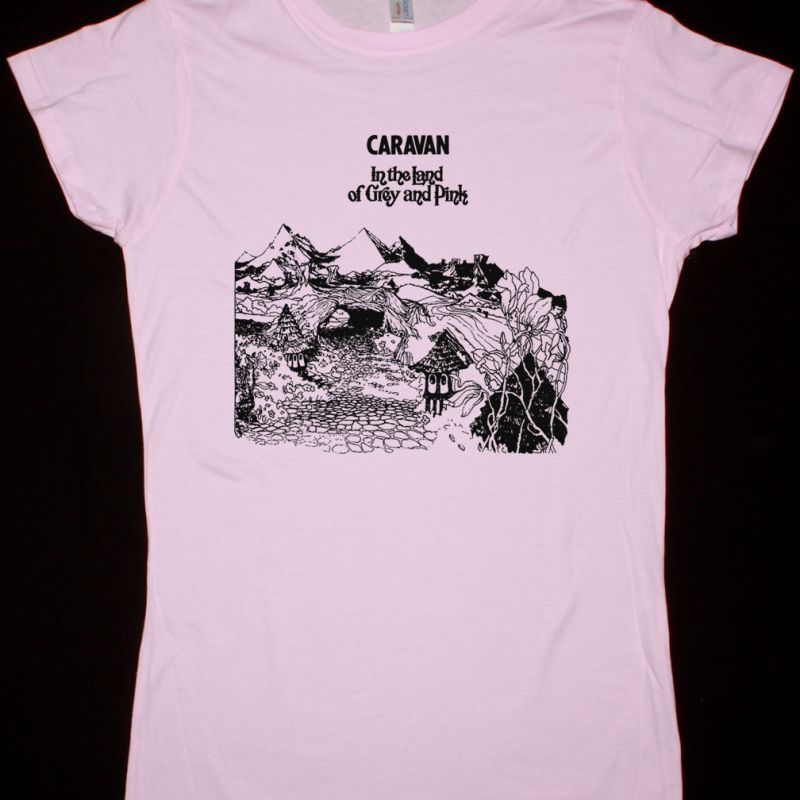 CARAVAN IN THE LAND OF GREY AND PINK NEW PINK LADY T-SHIRT
