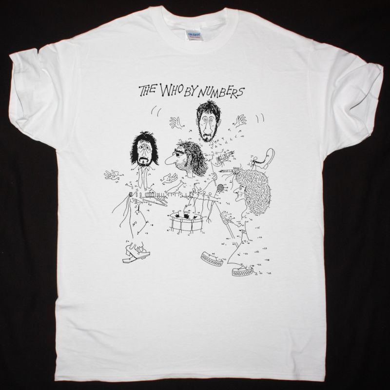 THE WHO BY NUMBERS 1975 NEW WHITE T SHIRT