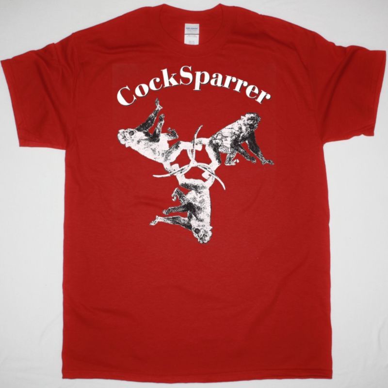 COCK SPARRER TWO MONKEYS NEW RED T SHIRT