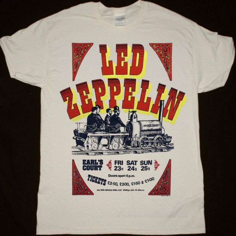 LED ZEPPELIN AT EARLS COURT NEW NATURAL T SHIRT