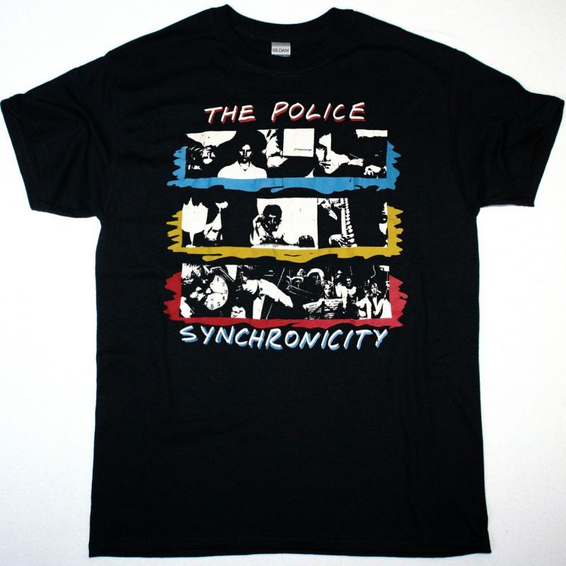 THE POLICE SYNCHRONICITY TOUR NEW BLACK T-SHIRT