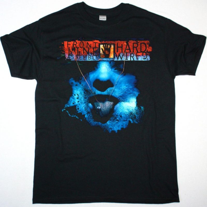 FRONT LINE ASSEMBLY HARD WIRED NEW BLACK T-SHIRT