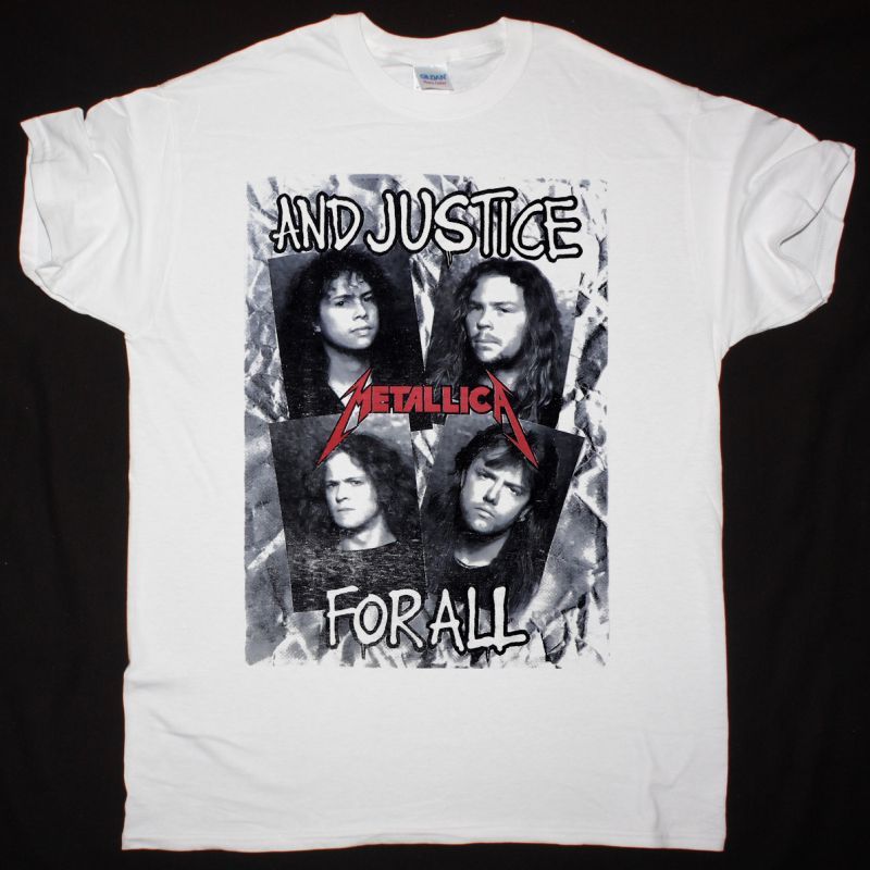 METALLICA AND JUSTICE FOR ALL NEW WHITE T-SHIRT
