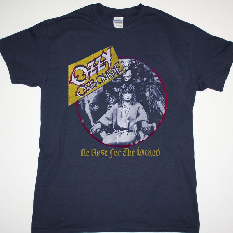 OZZY OSBOURNE NO REST FOR THE WICKED TOUR NEW NAVY T-SHIRT