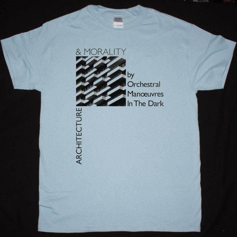 ORCHESTRAL MANOEUVRES  ARCHITECTURE MORALITY NEW LIGHT BLUE T-SHIRT