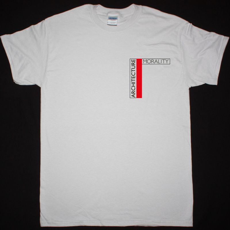 ORCHESTRAL MANOEUVRES  ARCHITECTURE MORALITY LOGO NEW ICE GREY T-SHIRT