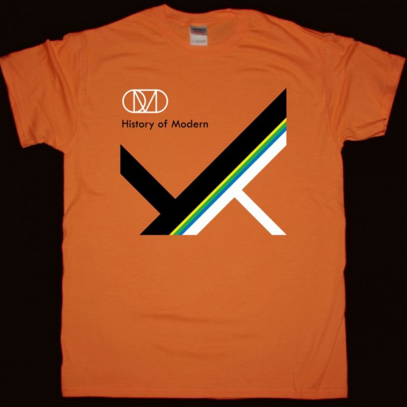 ORCHESTRAL MANOEUVRES IN THE DARK HISTORY OF MODERN NEW ORANGE T-SHIRT