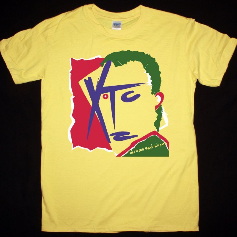 XTC DRUMS AND WIRES NEW YELLOW T-SHIRT