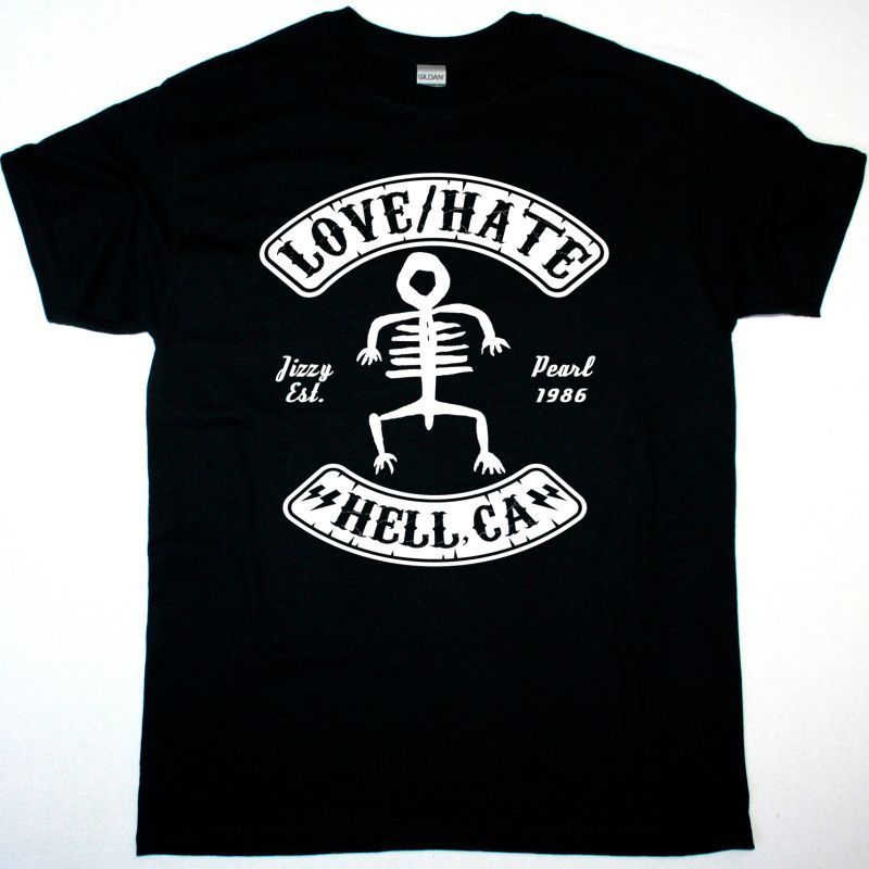 LOVE HATE HELL CA NEW BLACK T-SHIRT