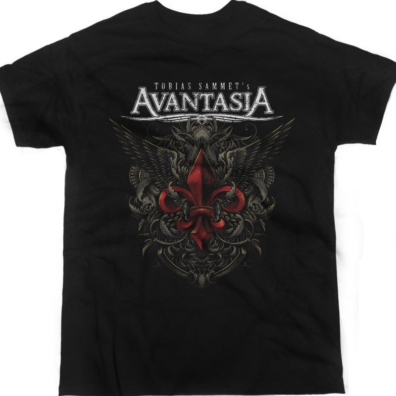 AVANTASIA FLEUR DE LYS NEW BLACK T-SHIRT