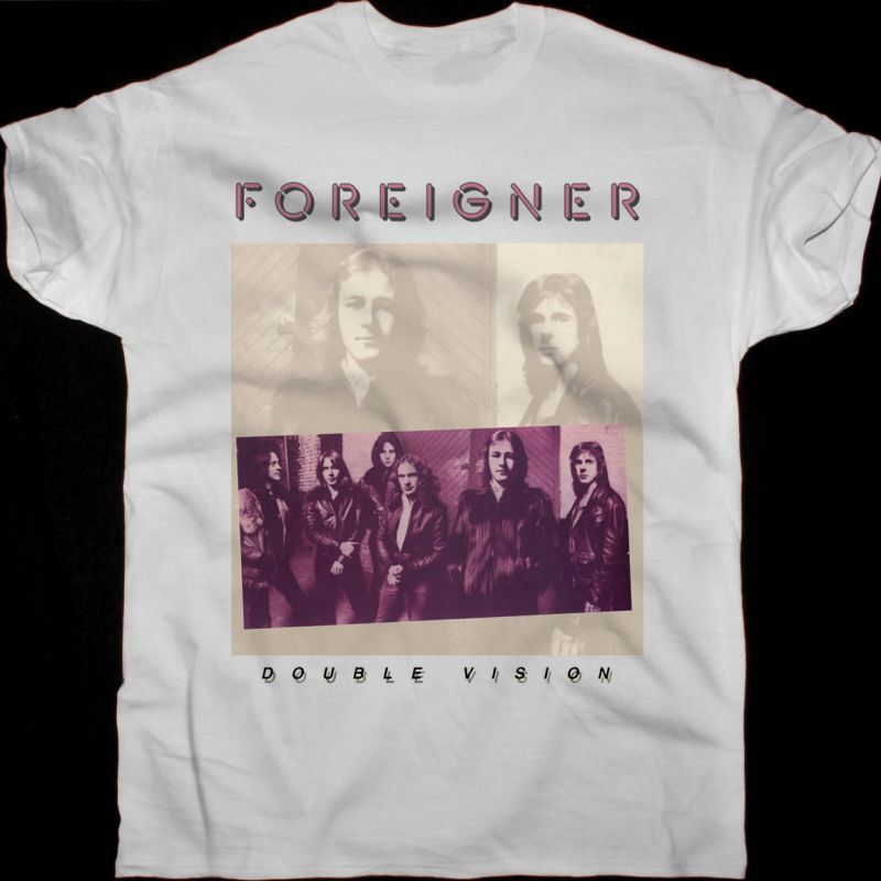 FOREIGNER DOUBLE VISION NEW WHITE T-SHIRT