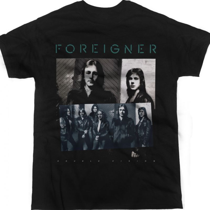 FOREIGNER DOUBLE VISION NEW BLACK T-SHIRT