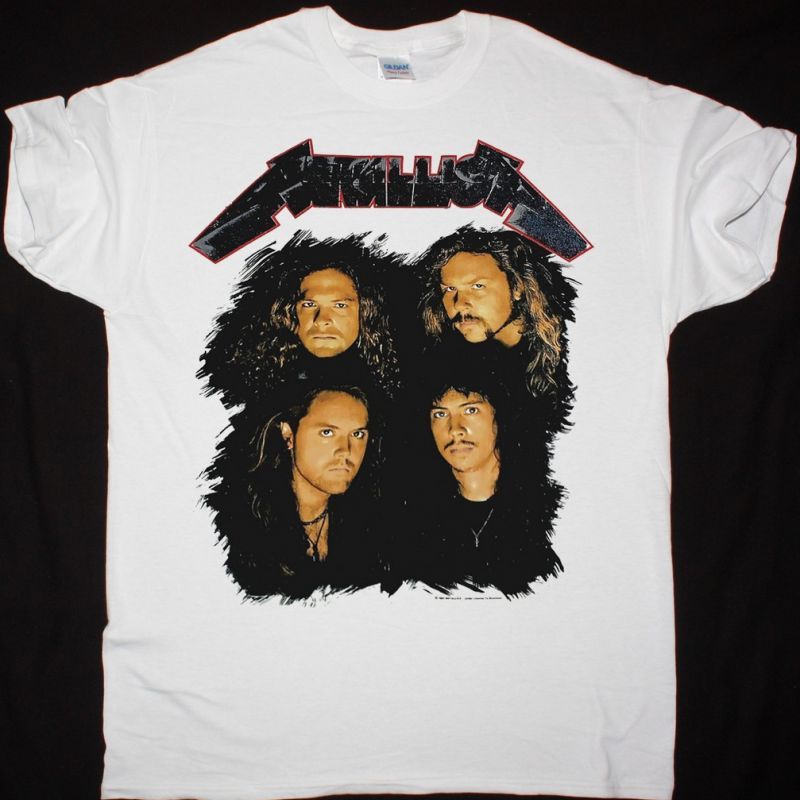 METALLICA BAND AND JUSTICE FOR ALL NEW WHITE T-SHIRT