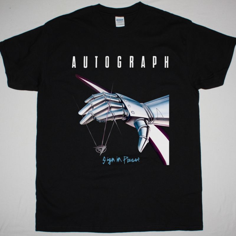 AUTOGRAPH SIGN IN PLEASE NEW BLACK T-SHIRT