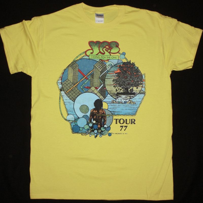 YES GOING FOR THE ONE TOUR NEW YELLOW T-SHIRT