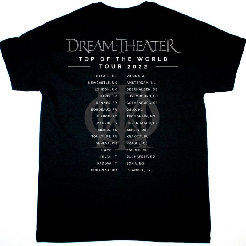 DREAM THEATER TOP OF THE WORLD TOUR 2022 NEW BLACK T-SHIRT
