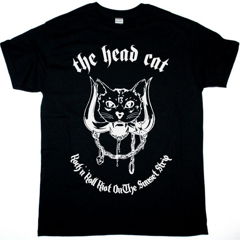 THE HEAD CAT ROCK N ROLL RIOT ON THE SUNSET STRIP NEW BLACK T SHIRT
