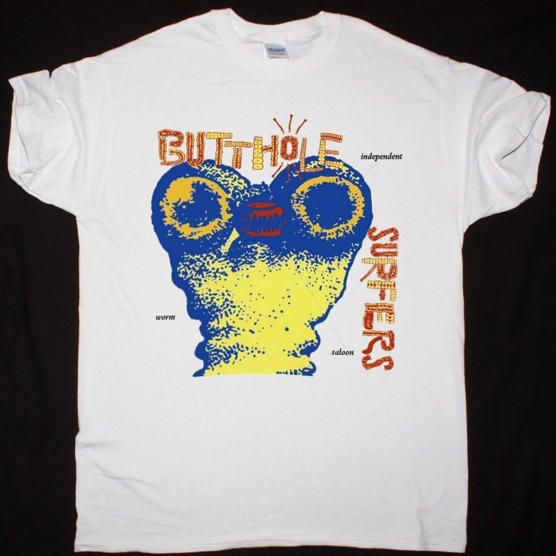 BUTTHOLE SURFERS INDEPENDENT WORM SALOON NEW WHITE T SHIRT
