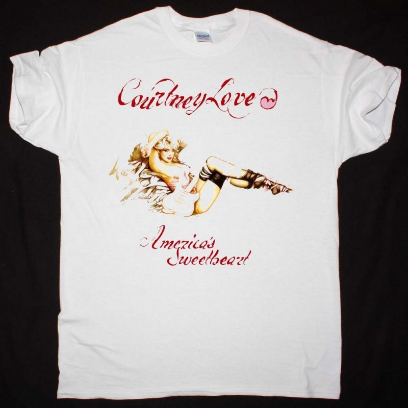 COURTNEY LOVE POSTER FLAT AMERICA'S SWEETHEART NEW WHITE T SHIRT