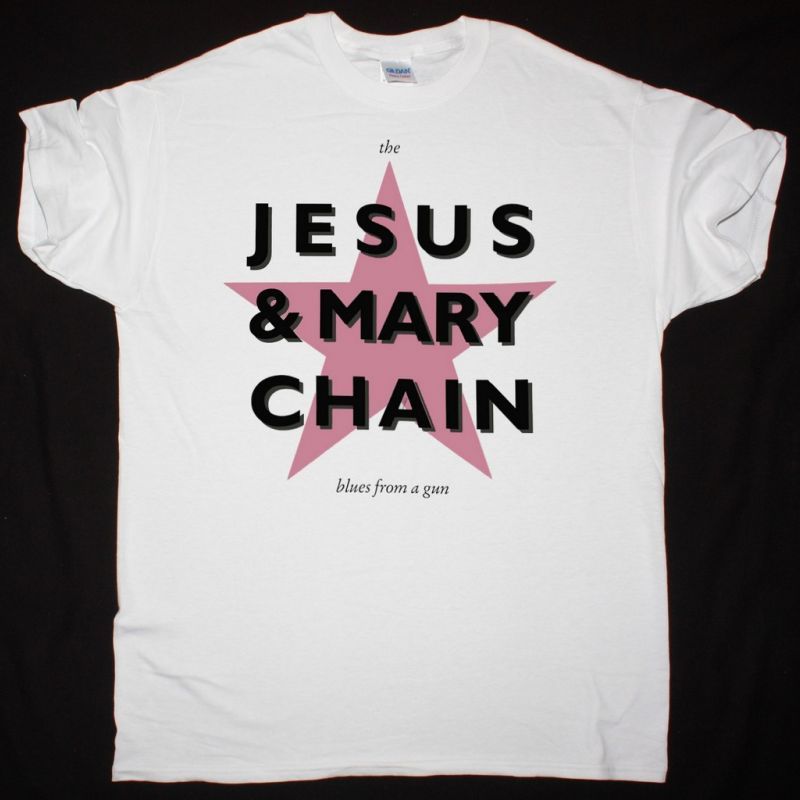THE JESUS AND MARY CHAIN BLUES FROM A GUN NEW WHITE T-SHIRT