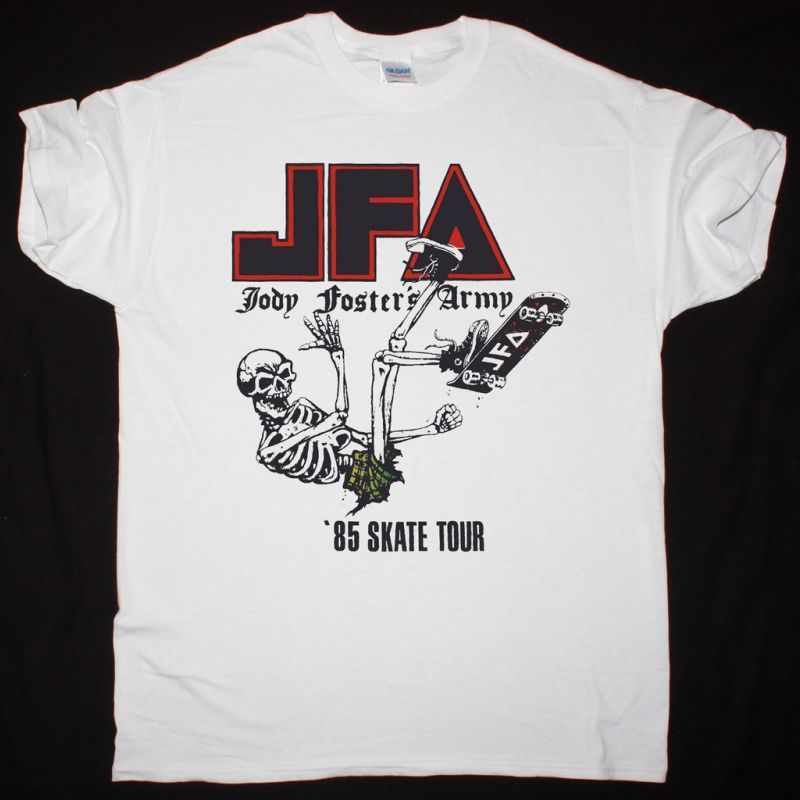 JFA JODIE FOSTER’S ARMY SKATE TOUR 85 NEW WHITE  T SHIRT