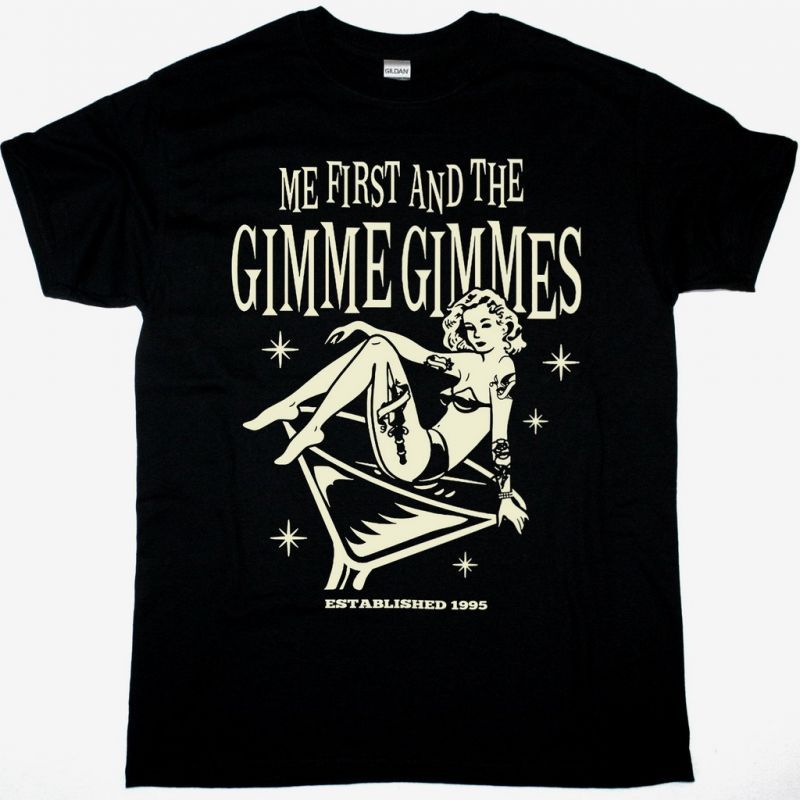 ME FIRST AND GIMME GIMMES MARTINI GIRL NEW BLACK T SHIRT