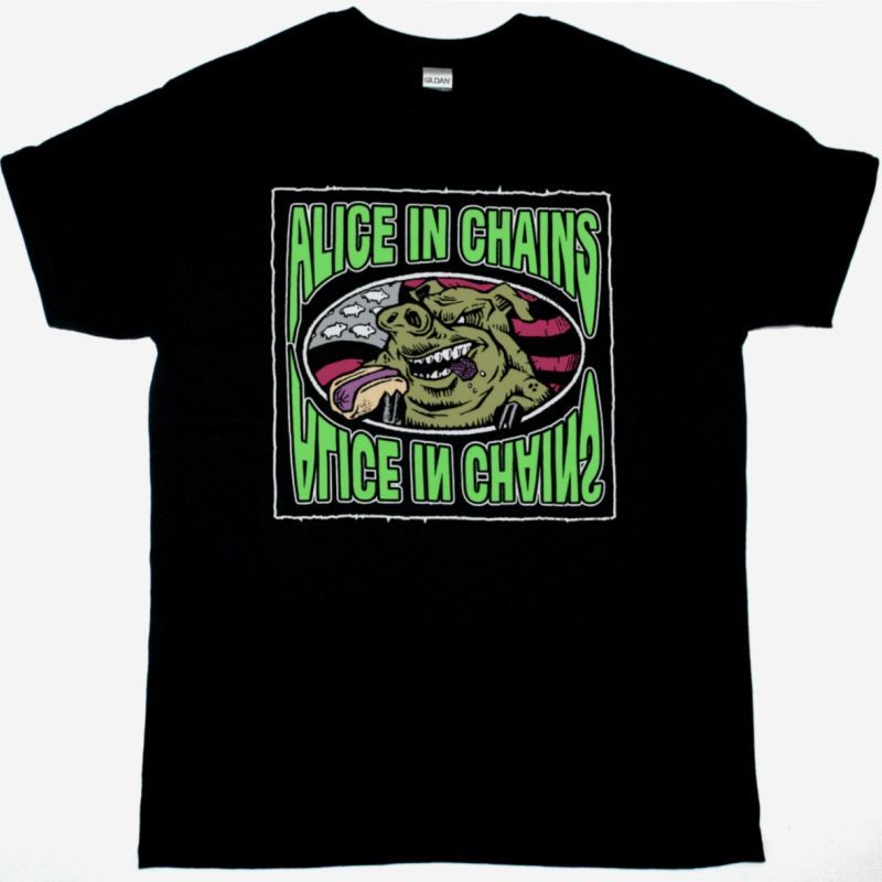 ALICE IN CHAINS EAT LIKE A PIG NEW BLACK T SHIRT