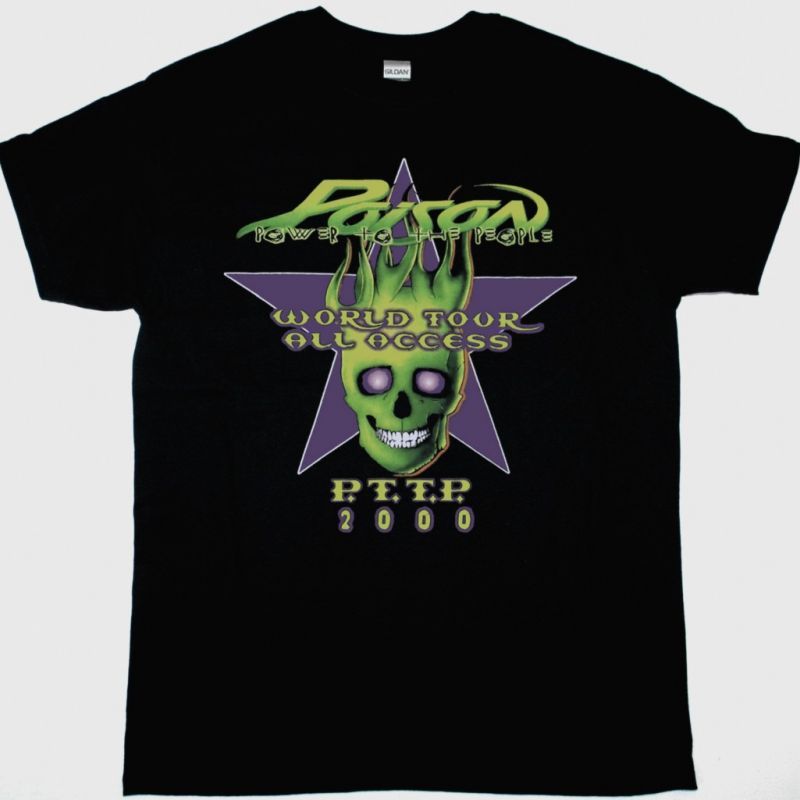 POISON POWER TO THE PEOPLE TOUR NEW BLACK T-SHIRT