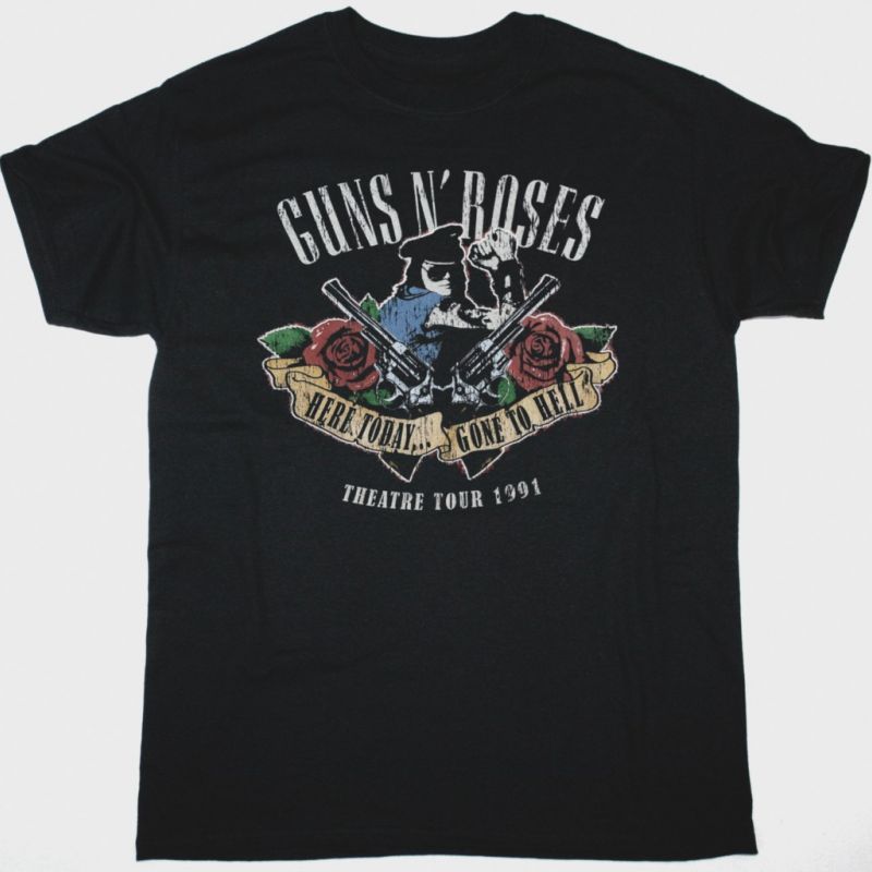 GUNS N ROSES THEATER TOUR 1991 NEW BLACK T-SHIRT