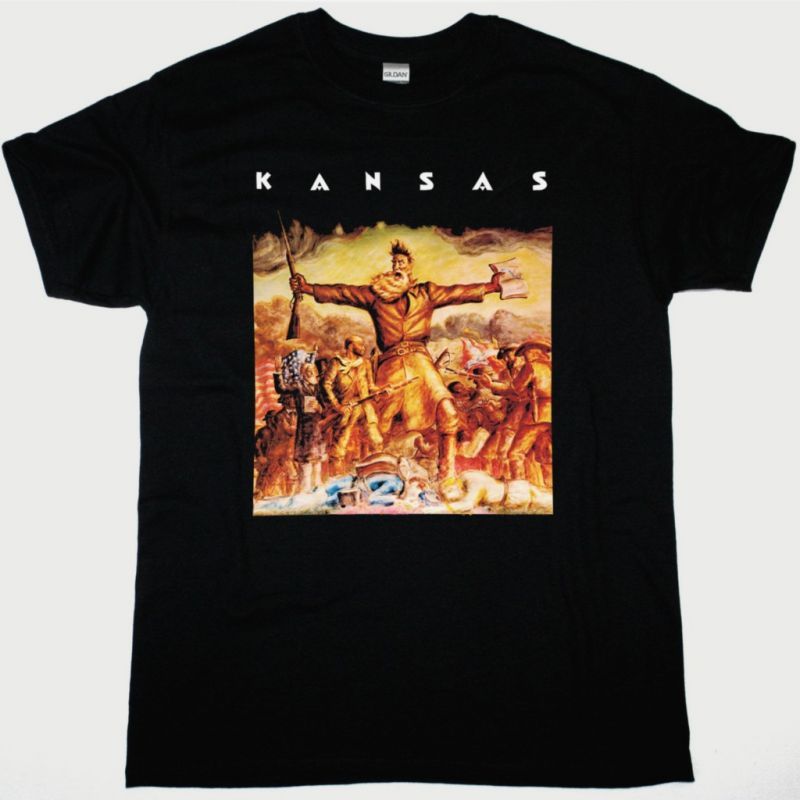 KANSAS 1974 NEW BLACK T-SHIRT