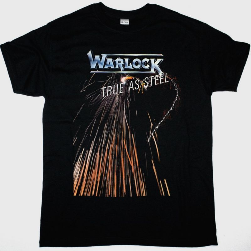 WARLOCK TRUE AS STEEL NEW BLACK T-SHIRT