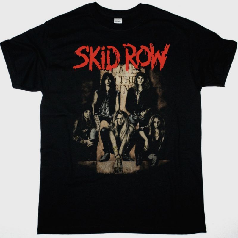 SKID ROW BAND SLAVE TO THE GRIND NEW BLACK T-SHIRT