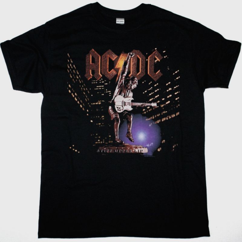 AC DC STIFF UPPER LIP TOUR AC/DC NEW BLACK T-SHIRT