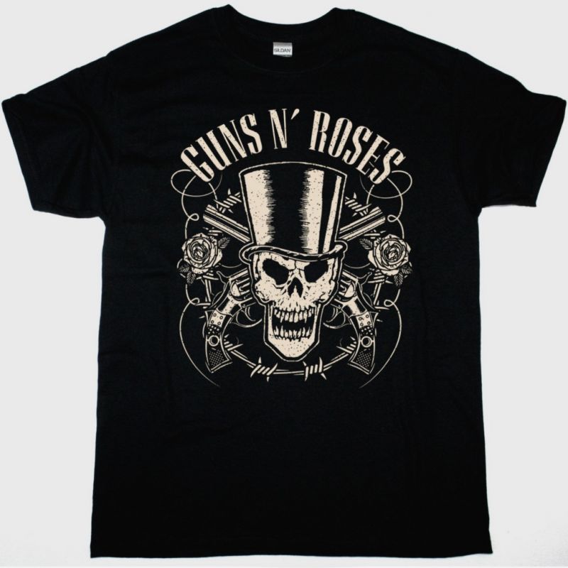 GUNS N ROSES SKULL NEW BLACK T-SHIRT