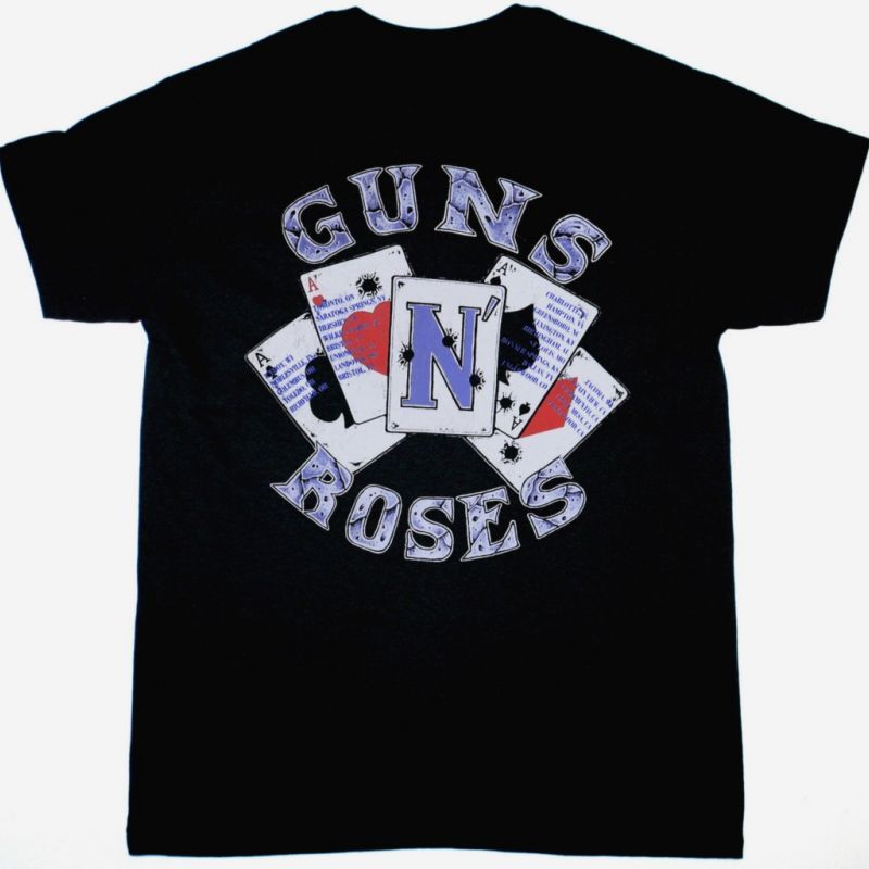 GUNS N ROSES TOUR 1991 NEW BLACK T-SHIRT