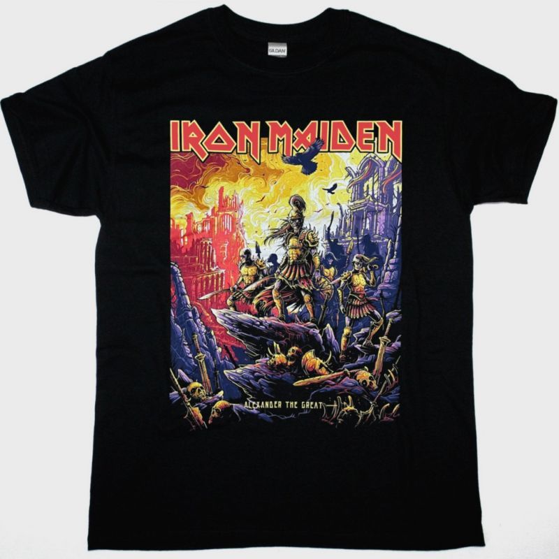 IRON MAIDEN ALEXANDER THE GREAT FUTURE PAST 2023 TOUR NEW BLACK T-SHIRT