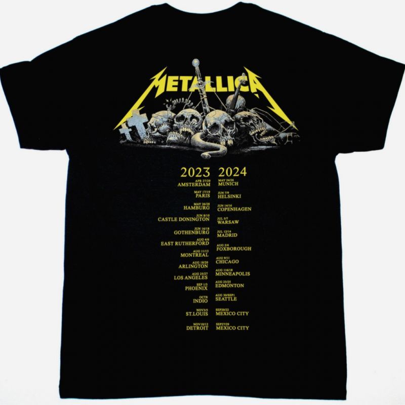 METALLICA 72 SEASONS 2023-2024 TOUR NEW BLACK T-SHIRT